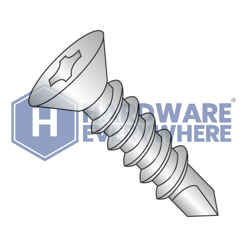 #4 x 1/2 SELF DRILLING SCREWS / Phillips / Flat Head / 410 Stainless / Plain