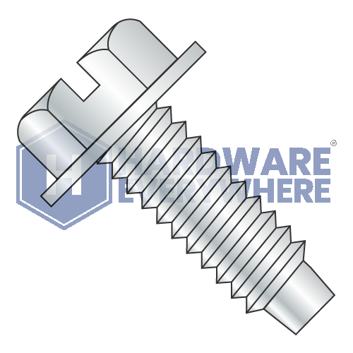 5/16-18 x 4 MACHINE SCREWS / Slotted / Hex Washer Head / Steel / Zinc