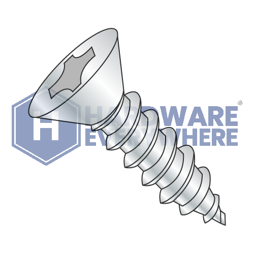 #14 x 3 1/2 SHEET METAL SCREWS / Phillips / Flat Head / Steel / Zinc