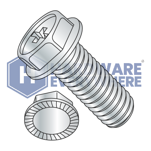 6-32 x 5/16 MACHINE SCREWS / Phillips / Hex Washer Head / Steel / Nickel