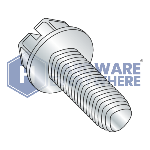 3/8-16 X 1 1/2 Thread Forming Screws / Slotted / Hex Washer Head / Steel / Zinc / Taptite Alternate