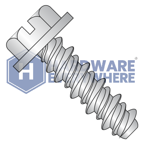 #10 x 3/4 SHEET METAL SCREWS / Slotted / Hex Washer Head / 18-8 Stainless / Plain