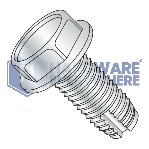 10-24 X 3/8 Thread Cutting Screws / Unslotted / Hex Washer Head / Steel / Zinc / Type 1