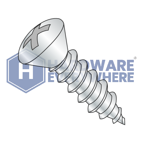 #4 x 1/4 SHEET METAL SCREWS / Phillips / Oval Head / Steel / Zinc