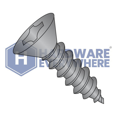 #4 x 1/2 SHEET METAL SCREWS / Phillips / Flat Head / Steel / Black Zinc