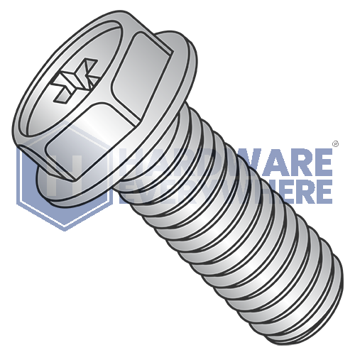 1/4-20 x 3/8 MACHINE SCREWS / Phillips / Hex Washer Head / 18-8 Stainless / Plain