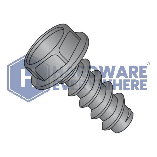 #10 x 3/4 SHEET METAL SCREWS / Unslotted / Hex Washer Head / Steel / Black Oxide