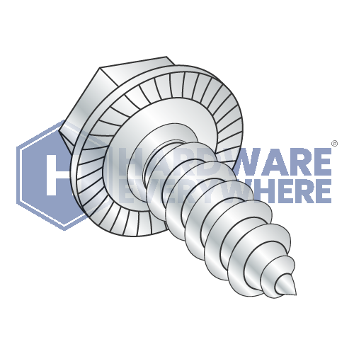 #14 x 1 SHEET METAL SCREWS / Unslotted / Hex Washer Head / Steel / Zinc