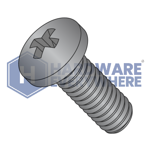 M4 x 8 METRIC SCREWS / Phillips / Pan Head / Steel / Black Oxide