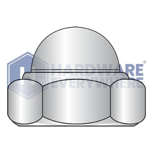 M6-1.0 METRIC NYLON INSERT DOMED LOCK NUTS / A2 Stainless / Plain