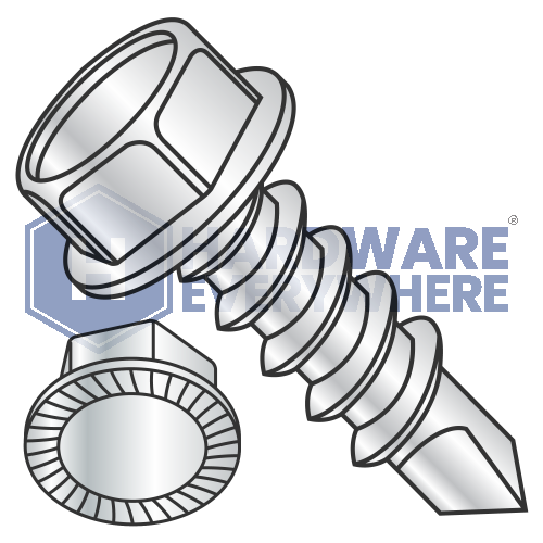 #10 x 3/4 SELF DRILLING SCREWS / Unslotted / Hex Washer Head / Steel / Zinc