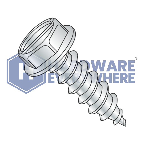 5/16 x 1 3/4 SHEET METAL SCREWS / Slotted / Hex Washer Head / Steel / Zinc