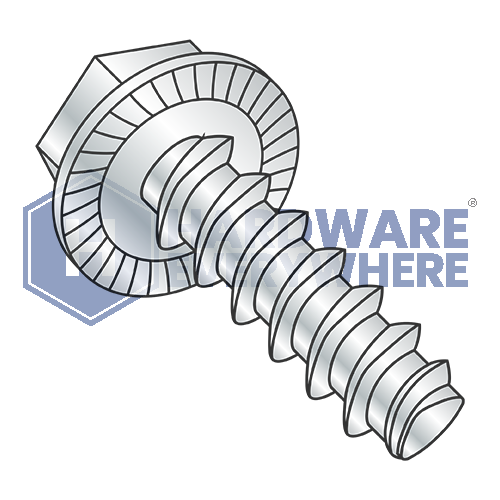 1/4-10 X 1 1/4 Thread Forming Screws / Unslotted / Hex Washer Head / Steel / Zinc / Plastite (Blunt Tip) Alternate 48-2