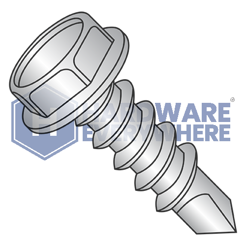 #10 x 3/4 SELF DRILLING SCREWS / Unslotted / Hex Washer Head / Steel / Zinc