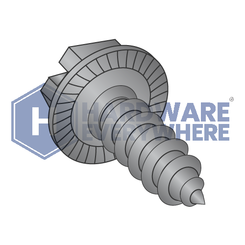 #10 x 1/2 SHEET METAL SCREWS / Slotted / Hex Washer Head / Steel / Black Oxide