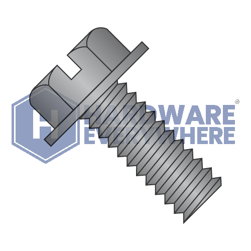 10-24 x 5/8 MACHINE SCREWS / Slotted / Hex Washer Head / Steel / Black Oxide