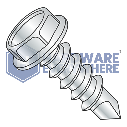 #10 x 3/4 SELF DRILLING SCREWS / Unslotted / Hex Washer Head / Steel / Zinc