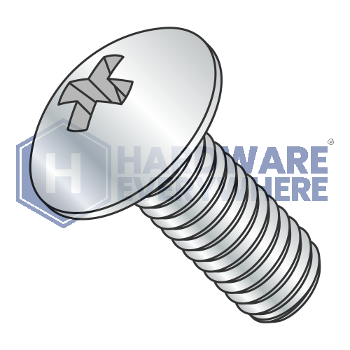M6 x 8 MACHINE SCREWS / Phillips / Truss Head / Steel / Zinc