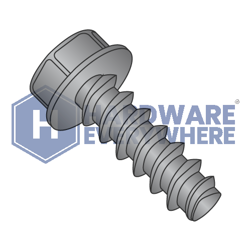 8-16 X 3/8 Thread Forming Screws / Unslotted / Hex Washer Head / Steel / Black Oxide / Plastite (Blunt Tip) Alternate 48-2
