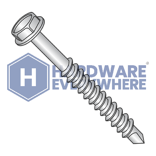#14 x 7 SELF DRILLING SCREWS / Unslotted / Hex Washer Head / Steel / Zinc