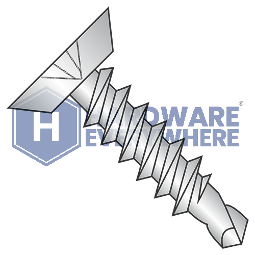 #12 x 1 SELF DRILLING SCREWS / Phillips / Flat Head Undercut / Steel / Coated 1000 Hour