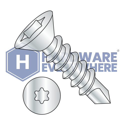 #14 x 2 1/2 SELF DRILLING SCREWS / Torx / Flat Head / Steel / Zinc