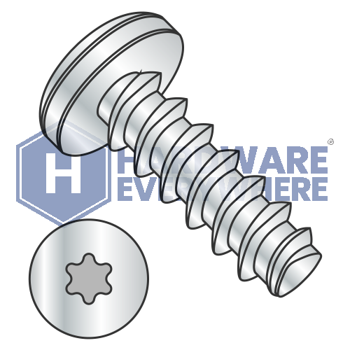 M4 X 20 Thread Forming Screws / Torx / Pan Head / Steel / Zinc / Plastite (Blunt Tip) Alternate 48-2