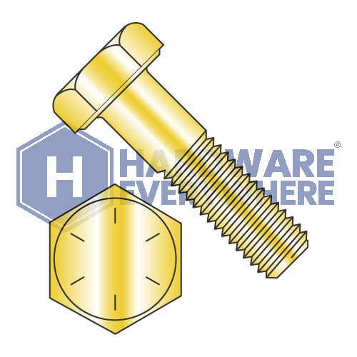 3/8-16 x 8 HEX CAP SCREWS / Grade 8 / Zinc/Yellow