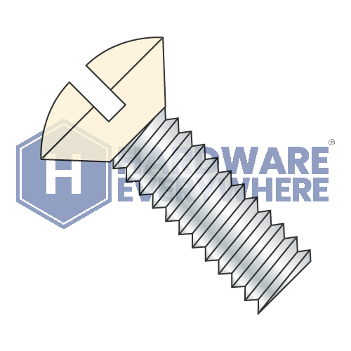 6-32 x 1/2 MACHINE SCREWS / Slotted / Oval Head / Steel / Zinc