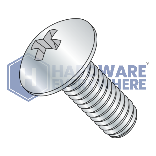10-24 x 6 MACHINE SCREWS / Phillips / Truss Head / Steel / Zinc