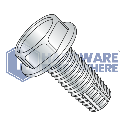 8-32 X 5/8 Thread Cutting Screws / Unslotted / Hex Washer Head / Steel / Zinc / Type F