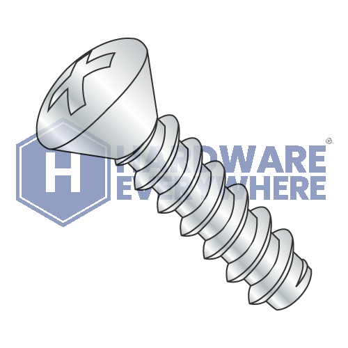 #10 x 3/4 SHEET METAL SCREWS / Phillips / Oval Head / Steel / Zinc