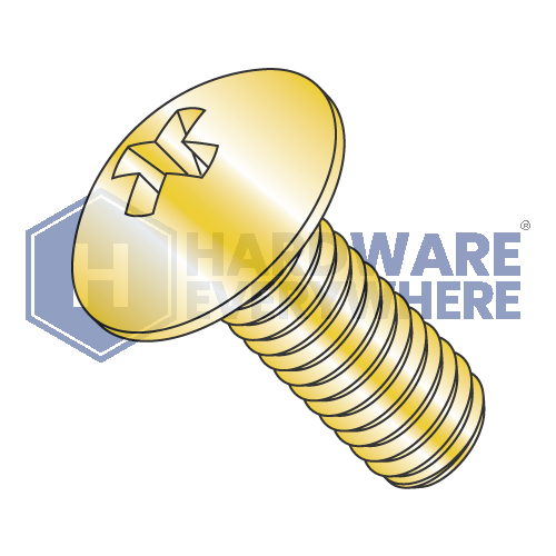 1/4-20 x 1 MACHINE SCREWS / Phillips / Truss Head / Steel / Yellow Zinc