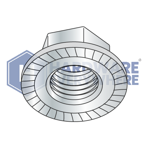 3/8-16 LARGE FLANGE SERRATED FLANGE NUTS / Steel / Zinc
