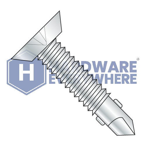 #12 x 2 1/2 SELF DRILLING SCREWS / Phillips / Flat Head Undercut / Steel / Zinc