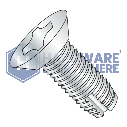 10-32 X 3/8 Thread Cutting Screws / Phillips / Flat Head Undercut / Steel / Zinc / Type 1