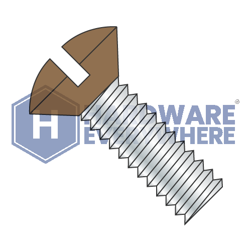 6-32 x 1/2 MACHINE SCREWS / Slotted / Oval Head / Steel / Zinc