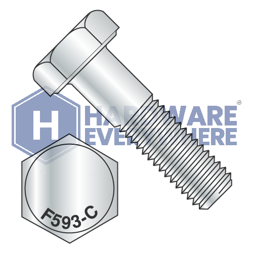 7/8-9 x 6 HEX CAP SCREWS / 18-8 Stainless Steel / Plain