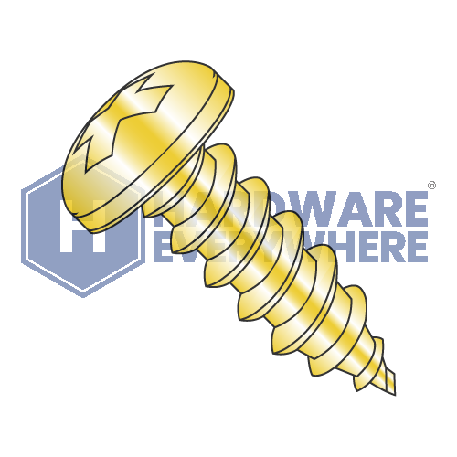 #10 x 1/2 SHEET METAL SCREWS / Phillips / Pan Head / Steel / Yellow Zinc