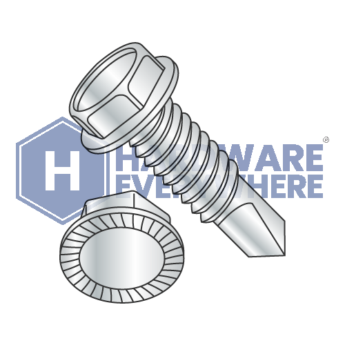 #10 x 1 SELF DRILLING SCREWS / Unslotted / Hex Washer Head / Steel / Zinc