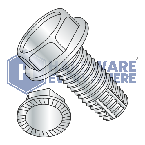 10-32 X 1/2 Thread Cutting Screws / Unslotted / Hex Washer Head / Steel / Zinc / Type F