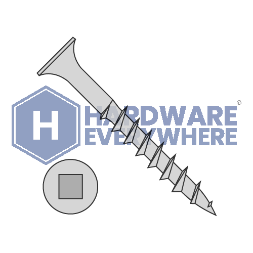 8 x 1 DECK SCREWS / Square / Bugle Head / Steel / Dacrotized