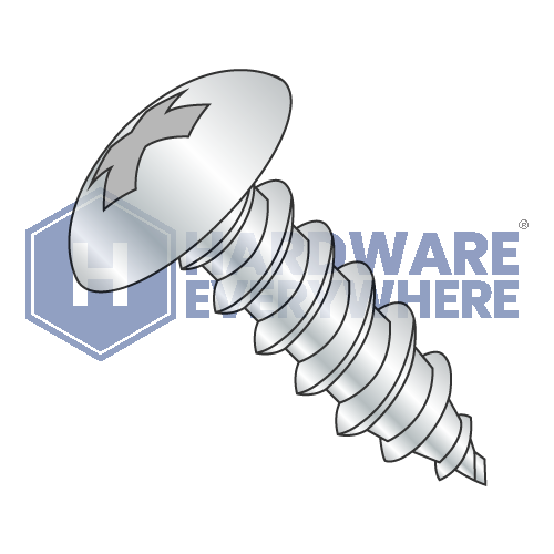 #10 x 3 SHEET METAL SCREWS / Phillips / Truss Head / Steel / Zinc