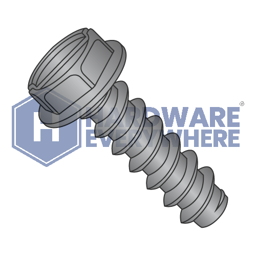 #10 x 1/2 SHEET METAL SCREWS / Slotted / Hex Washer Head / Steel / Black Oxide