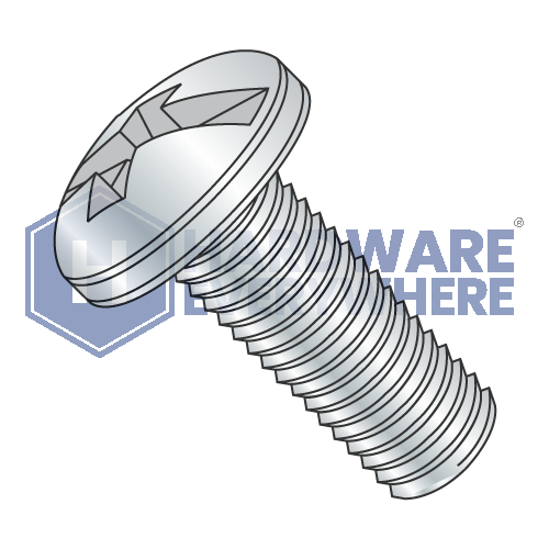 12-24 x 3/4 MACHINE SCREWS / Combo / Pan Head / Steel / Zinc