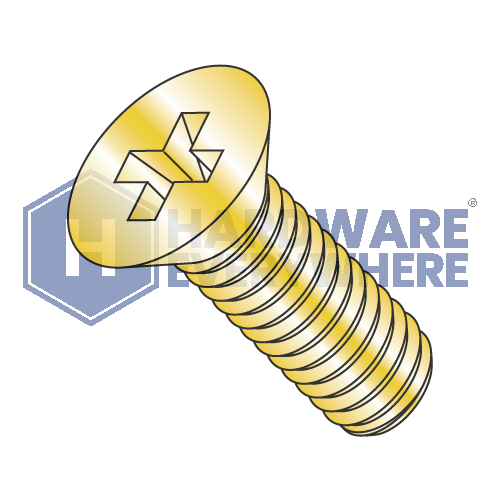 6-32 x 3/4 MACHINE SCREWS / Phillips / Flat Head / Steel / Yellow Zinc