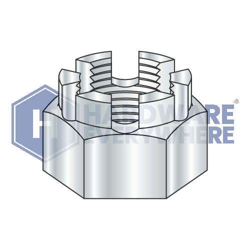 9/16-18 CASTLE NUTS / Steel / Zinc