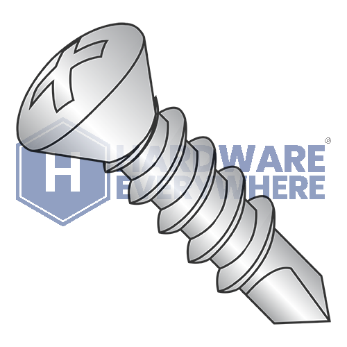 #10 x 1 SELF DRILLING SCREWS / Phillips / Oval Head / Steel / Coated 1000 Hour