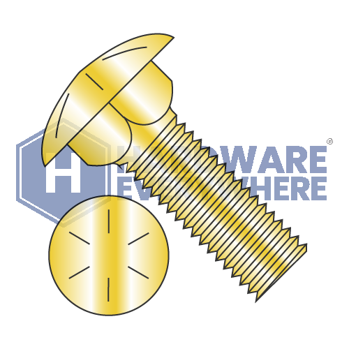 1/4-20 x 1 CARRIAGE BOLTS / Grade 8 / Zinc/Yellow