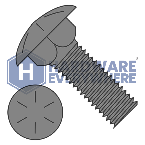 3/8-16 x 1 CARRIAGE BOLTS / Grade 8 / Plain